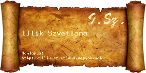 Illik Szvetlana névjegykártya